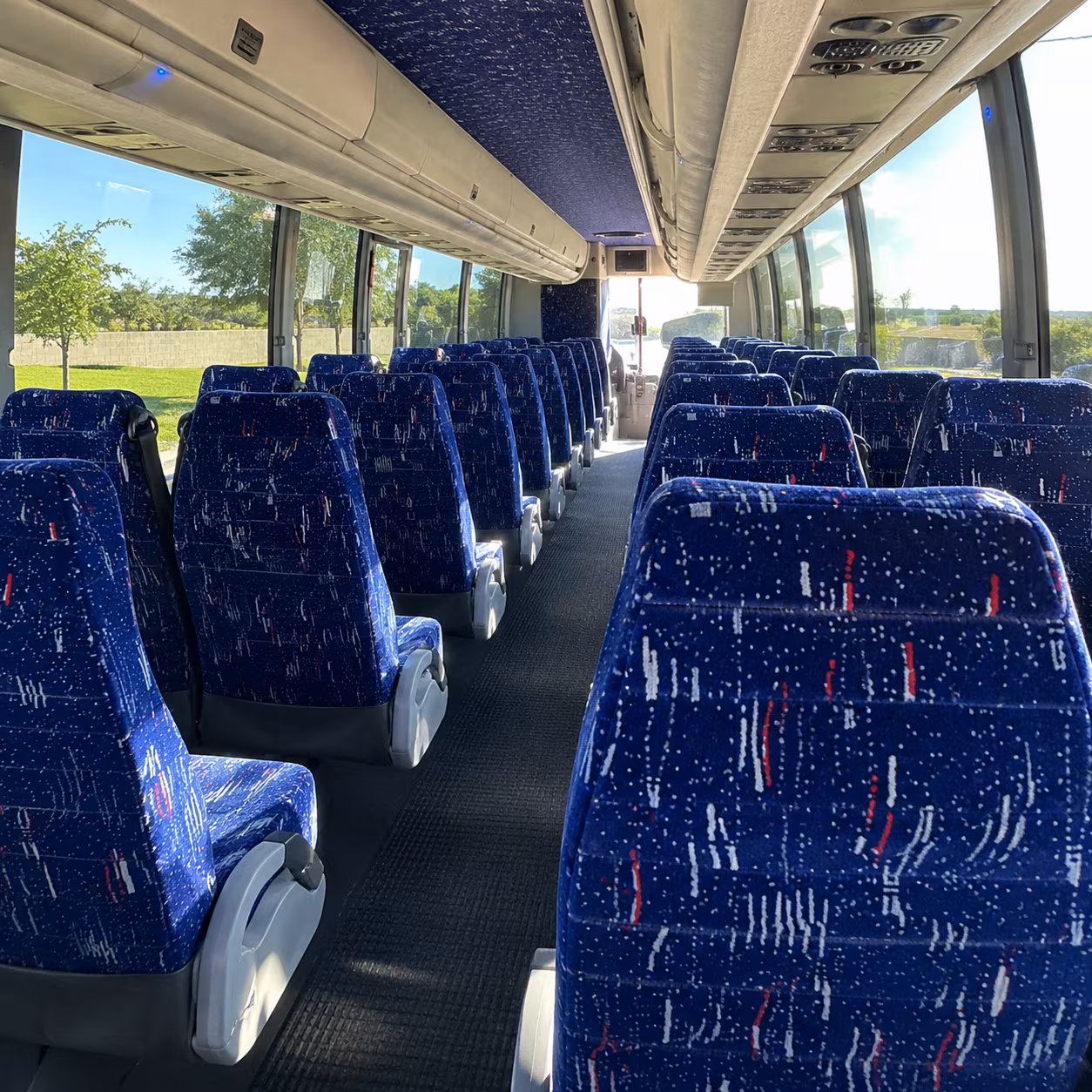 56 passenger charter bus inside