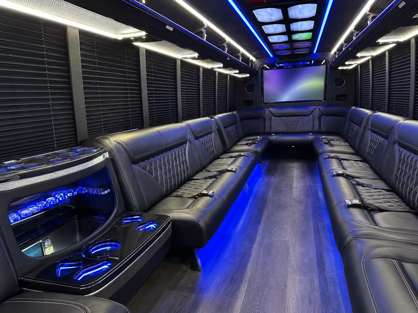 abilene 20 passenger party bus inside