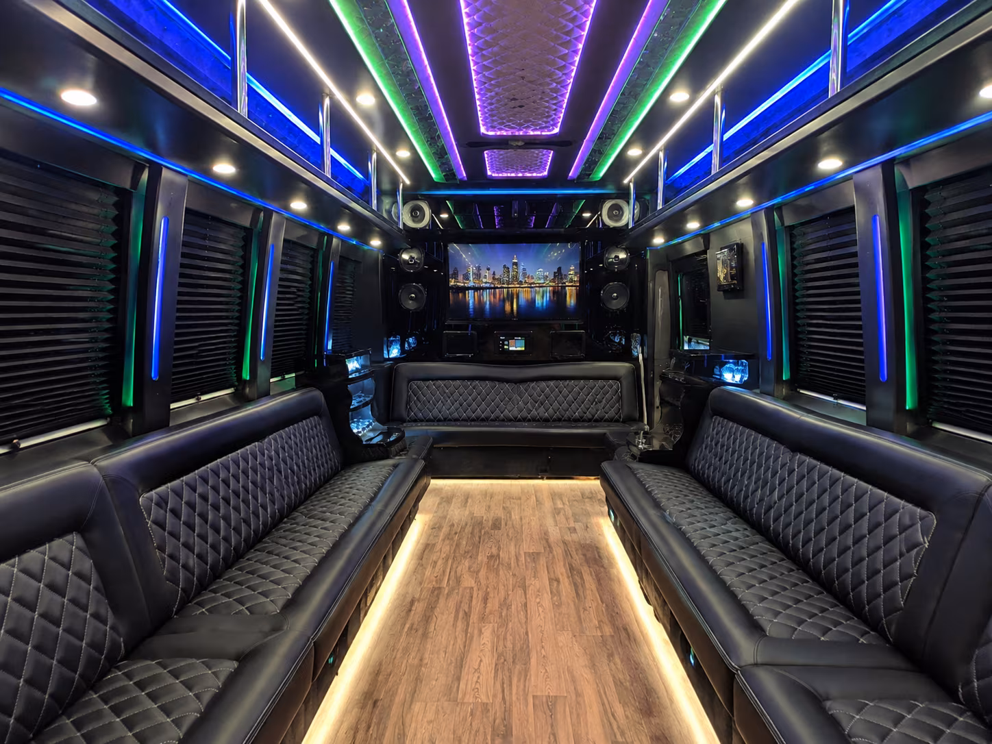 abilene 25 passenger party bus interior