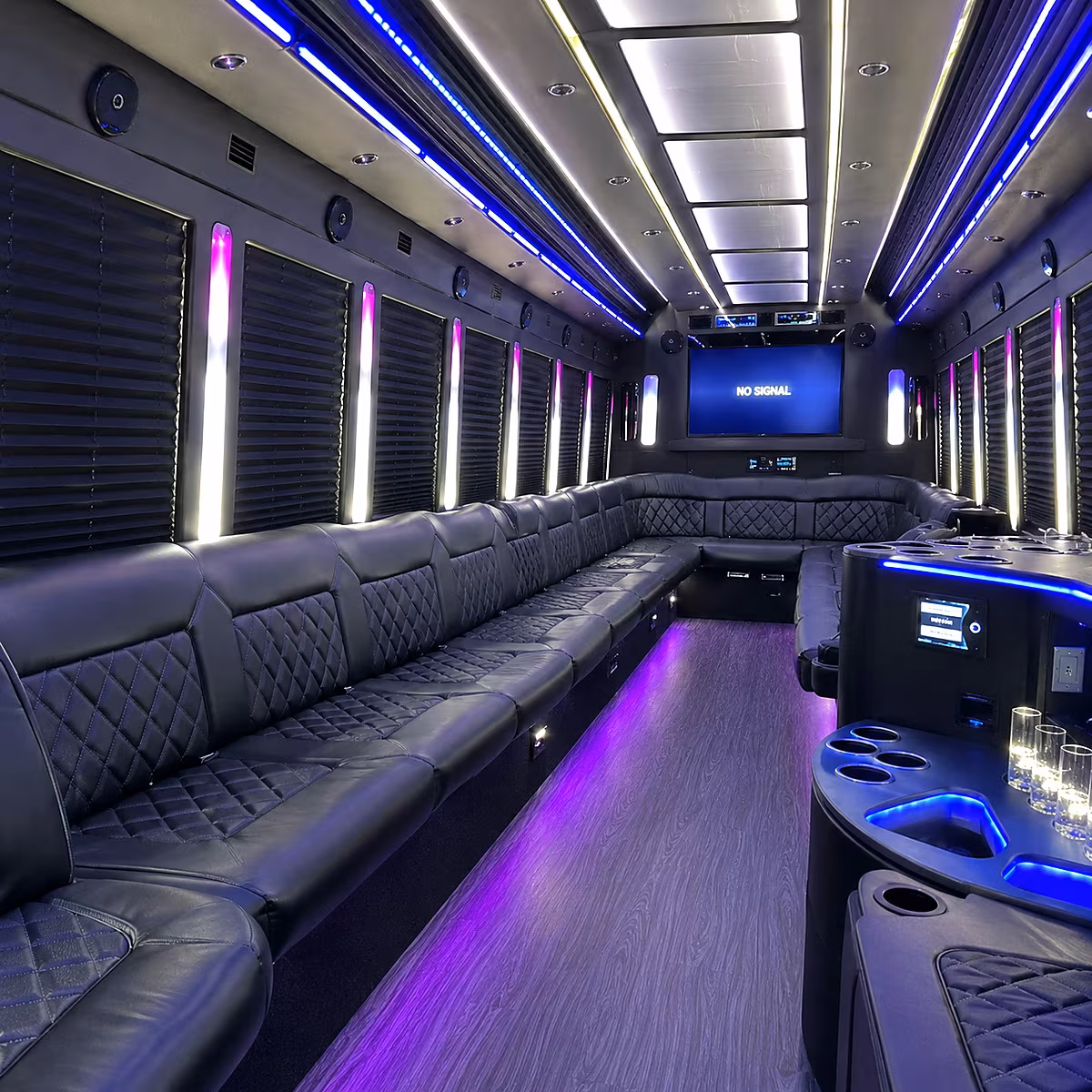 abilene 30 passenger party bus inside
