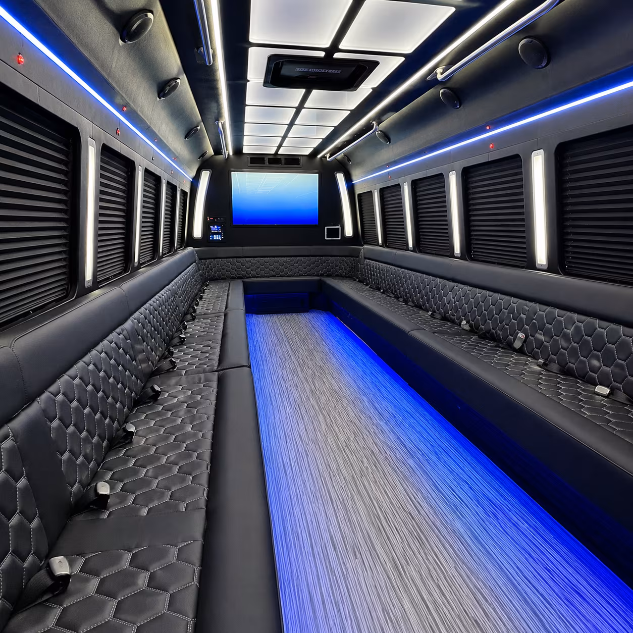 abilene 50 passenger party bus inside