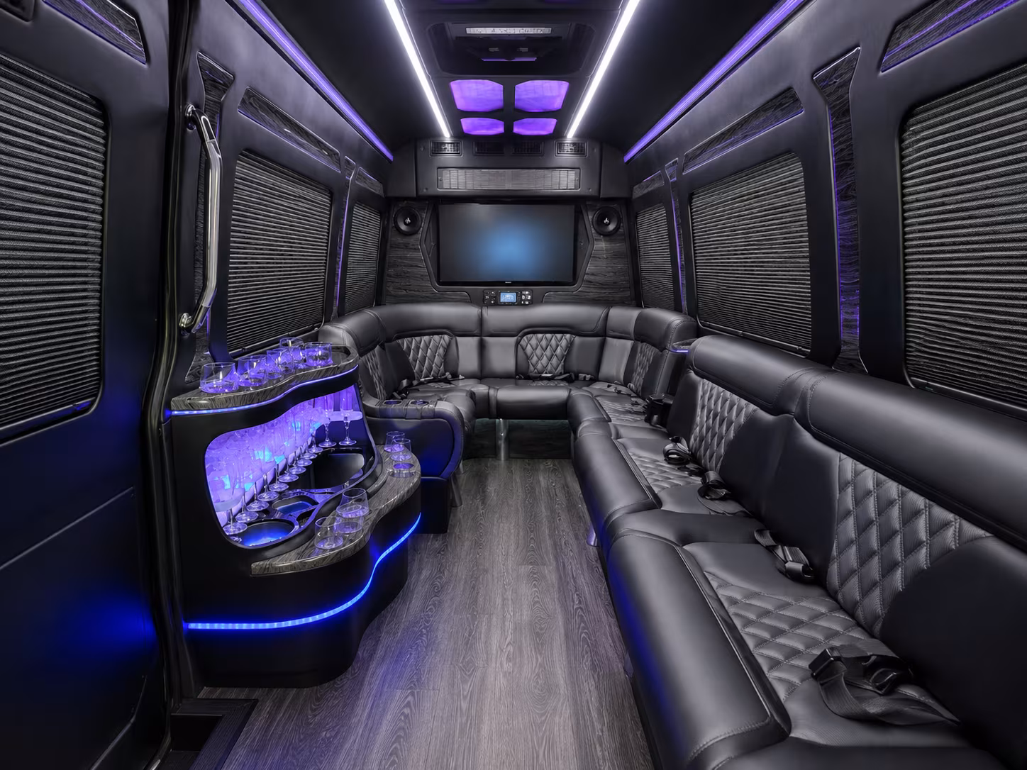 abilene 50 passenger party bus interior