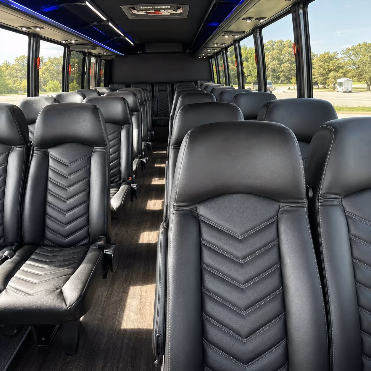 shuttle buses for abilene wedding guests between hotels and venues
